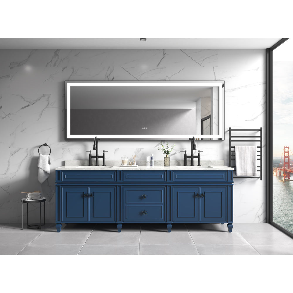 96*36 in bathroom  led mirror is multi-functional and each function is controlled by a smart touch button.