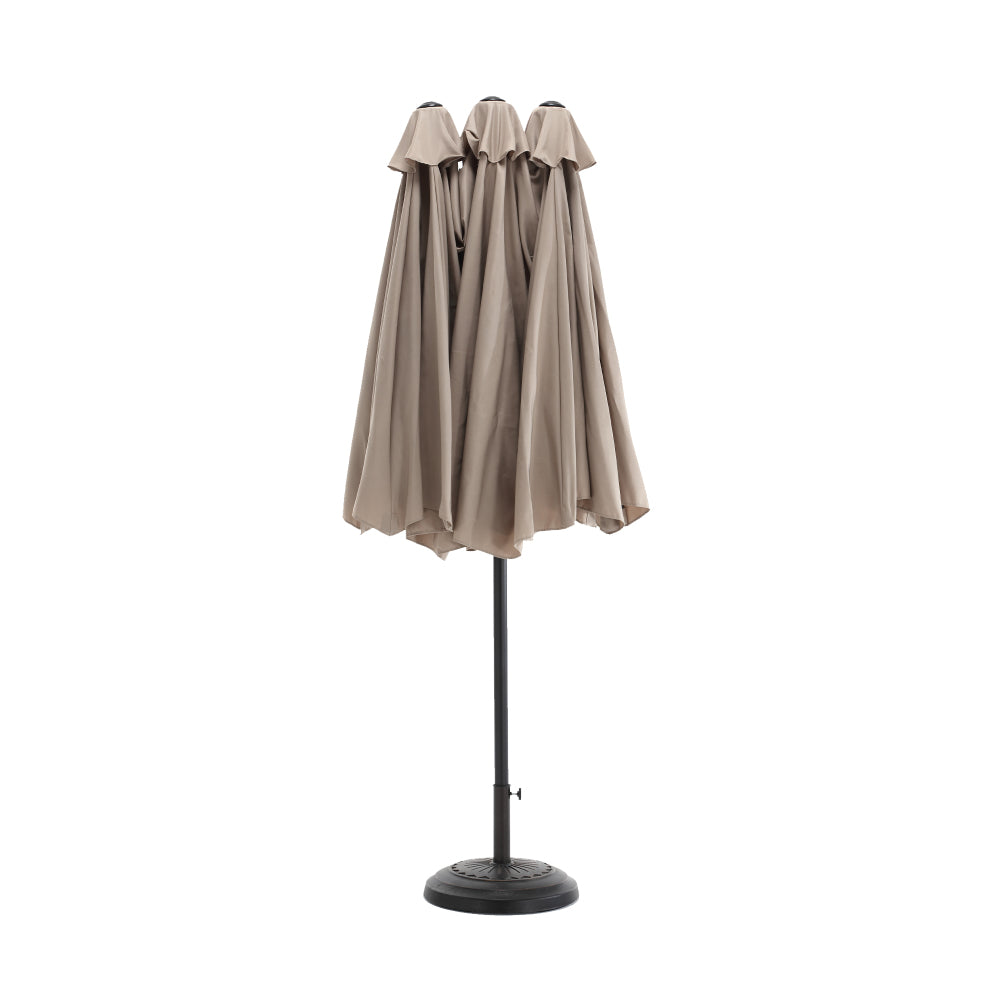 14.8 Ft Double Sided Outdoor Umbrella Rectangular Large with Crank ( khaki )(No Base)