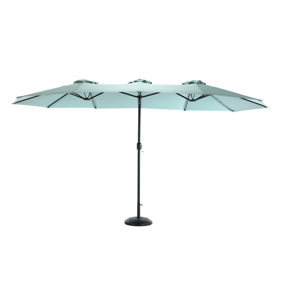 9FT Outdoor Patio Umbrella Outdoor Table Umbrella with Push Button Tilt and Crank, Market Umbrella 6 Sturdy Ribs , Deck, Backyard, Pool (Base Not Included)  -  ( Blue )