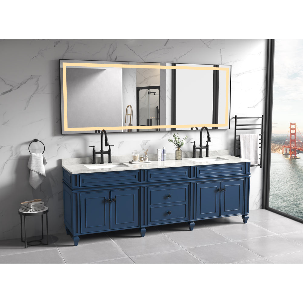 96*36 in bathroom  led mirror is multi-functional and each function is controlled by a smart touch button.
