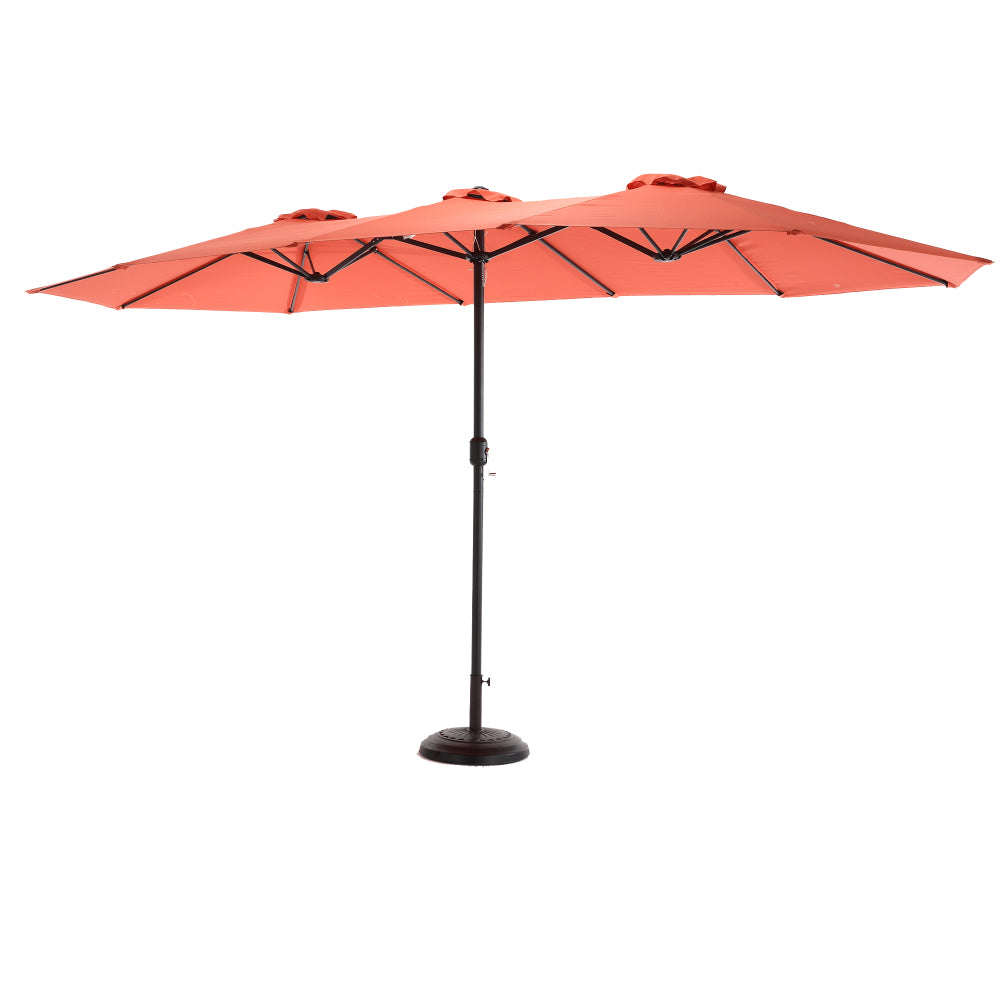 14.8 Ft Double Sided Outdoor Umbrella Rectangular Large with Crank ( Orange )(No Base)