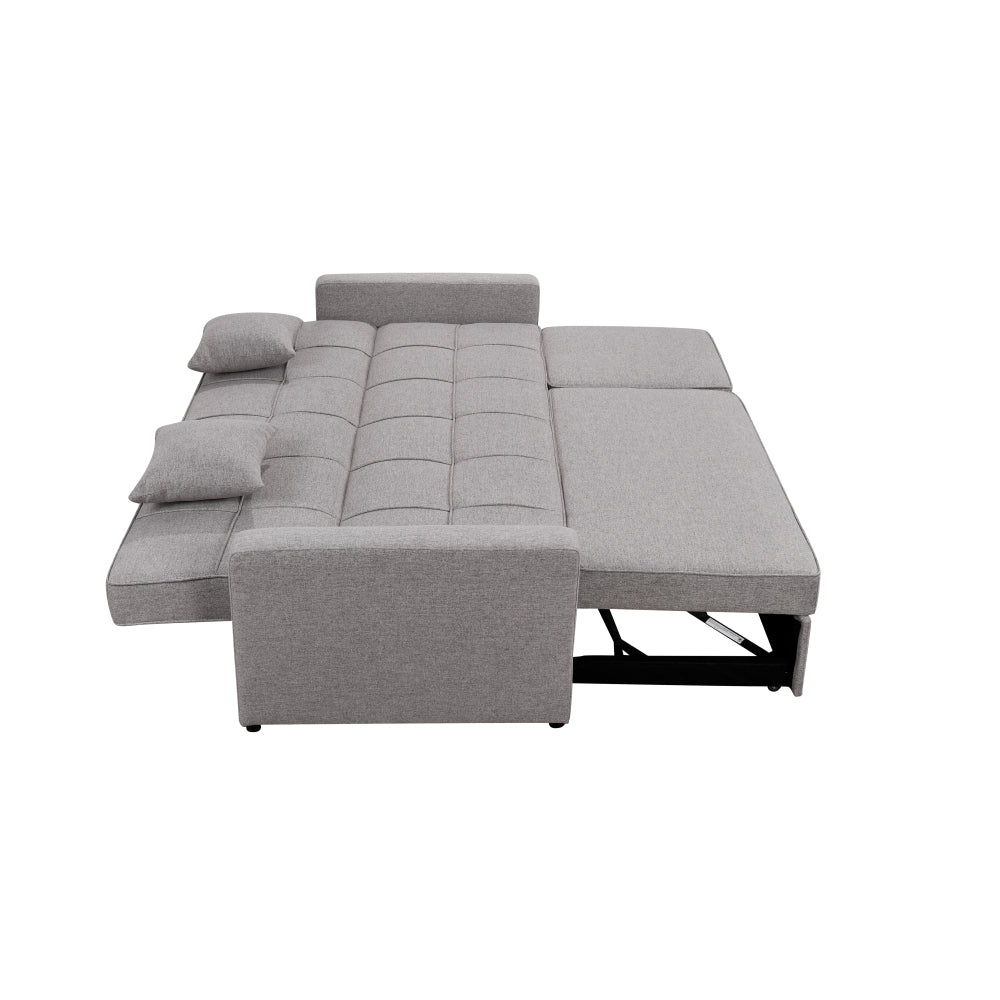 83" Oversized Upholstered Sofa Bed W/Pull Out Couch Bed & Adjustable Backrest,3 Seaters Sofa & Couch Convertible Sleep Sofabed for Home Apartment Living Room,Light Gray