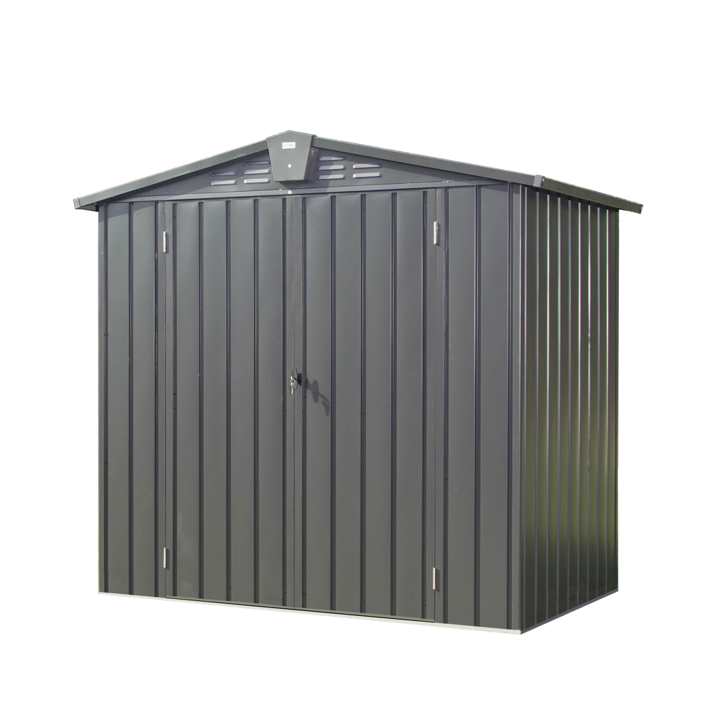 Backyard Storage Shed 11' x 12.5' with Galvanized Steel Frame & Windows, Outdoor Garden Shed Metal Utility Tool Storage Room with Lockable Door for Patio(Dark Gray)