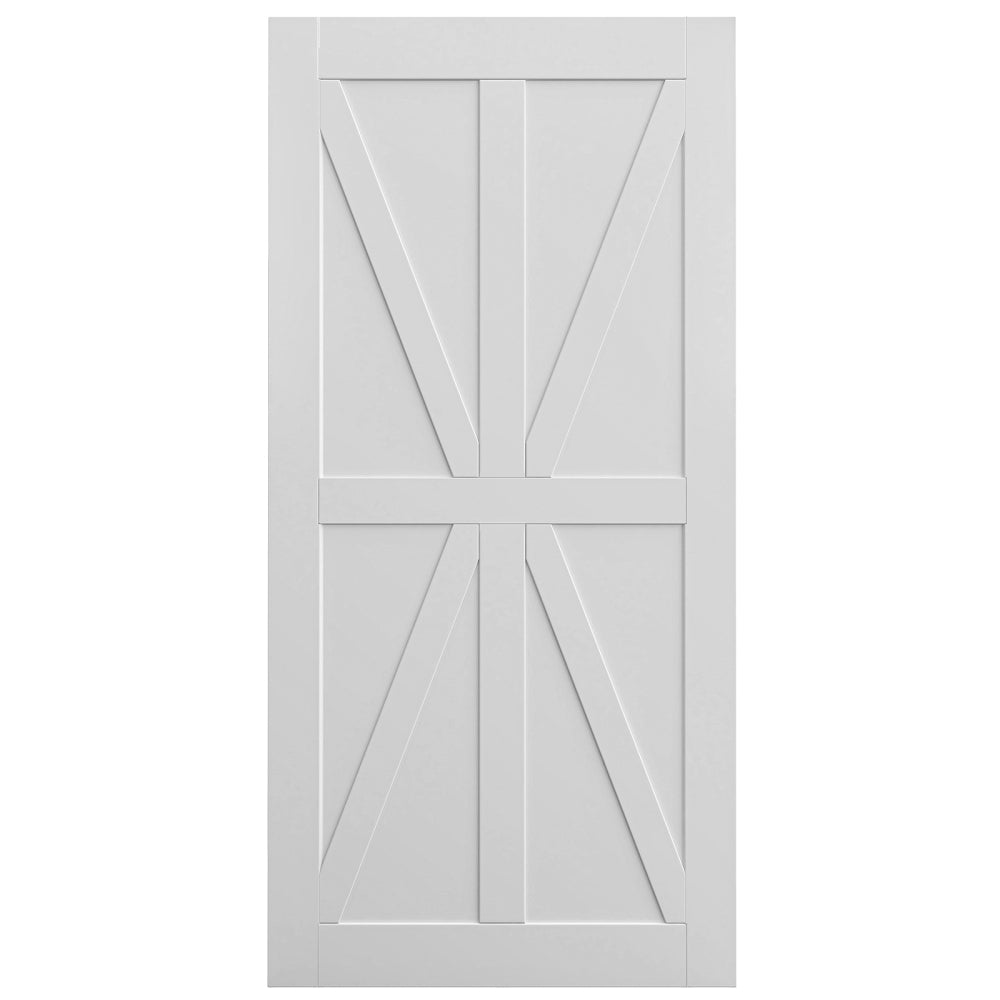 CRAZY ELF 28" x 84" Star Style Real Primed Door Slab, DIY Panel Door, Modern Interior Barn Door, Moisture-proof, Anti-deformation, Pre-Drilled Ready to Assemble, Suitable for Pre-hung and Barn Door