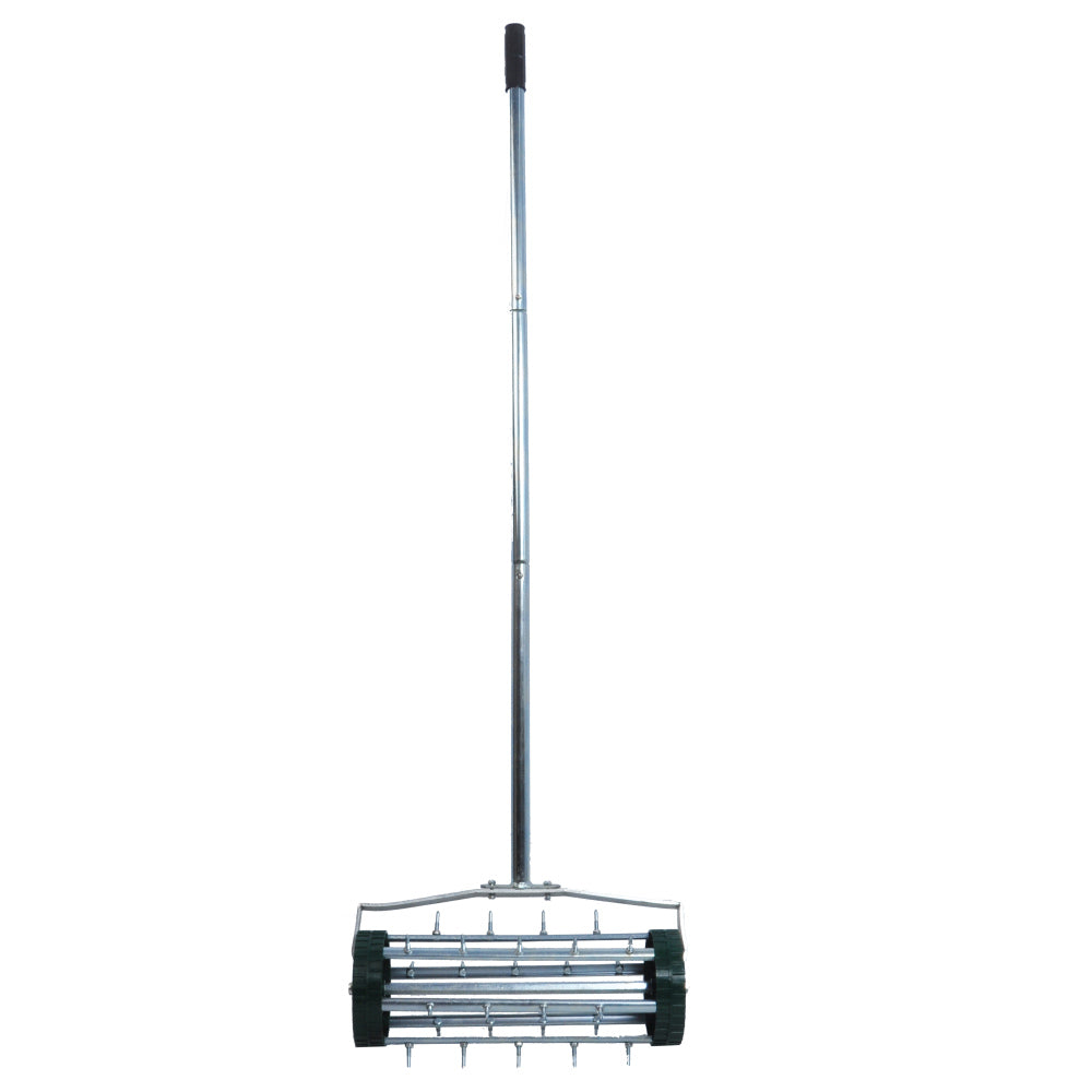 Heavy Duty Rolling Lawn Aerator,Rolling Lawn Aerator,  Rotary Push Tine Spike Soil Lawn Aerator Gardening Tool with 3-Piece Long Steel Handle for Garden Yard Grass Maintenance,Garden Yard Rotary Push