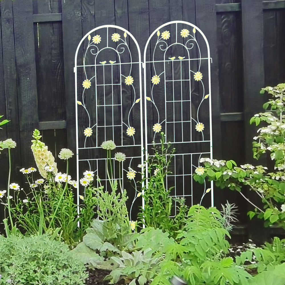 2 Pack Metal Garden Trellis 71" x 19.7" Rustproof Trellis for Climbing Plants Outdoor Flower Support Green