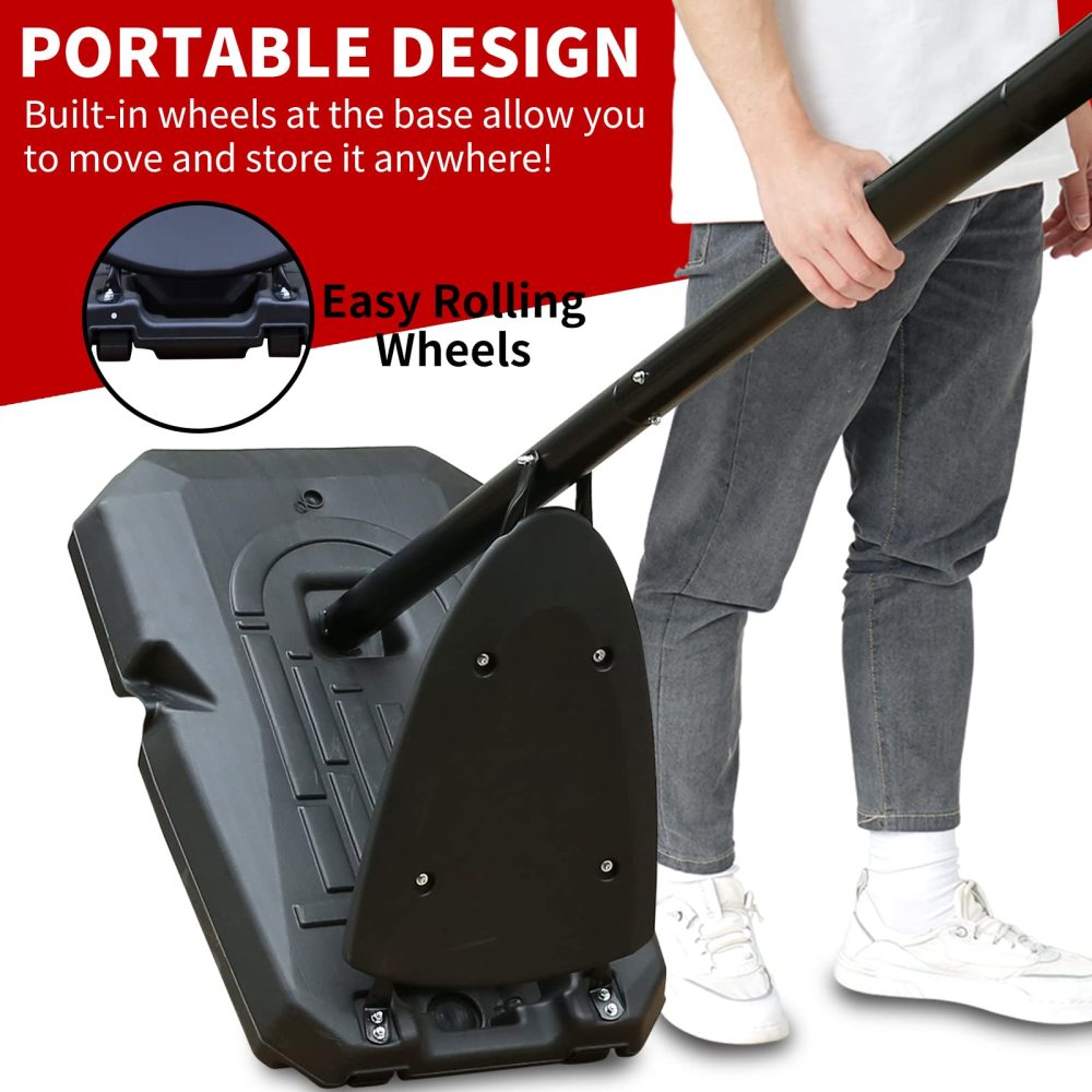 Height Adjustable Basketball Hoop, 7.5 to 10ft Adjustable Basketball Stand with 44 Inch Backboard, Portable Basketball Goal System with Stable Base and Wheels, Use for Outdoor