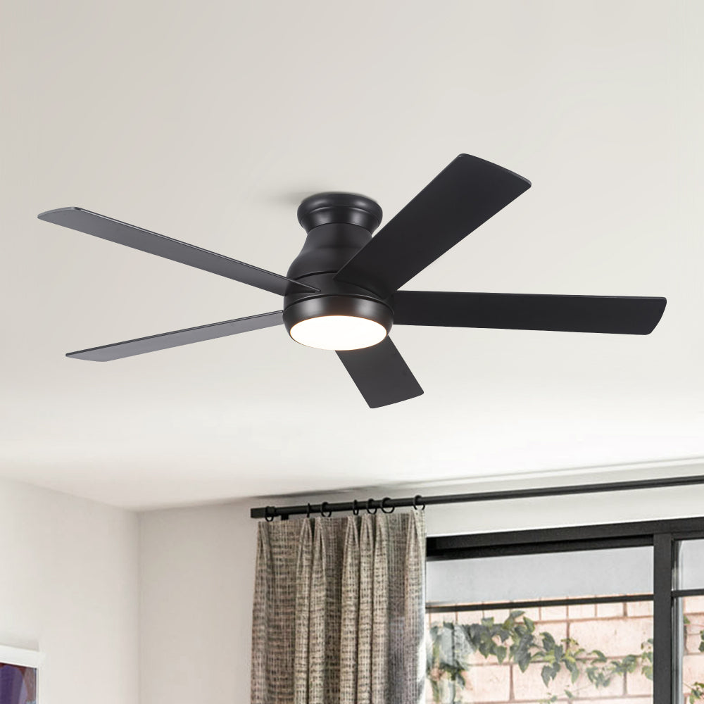 52" Low Profile Ceiling Fan in Brushed Nickel with Silver Blades