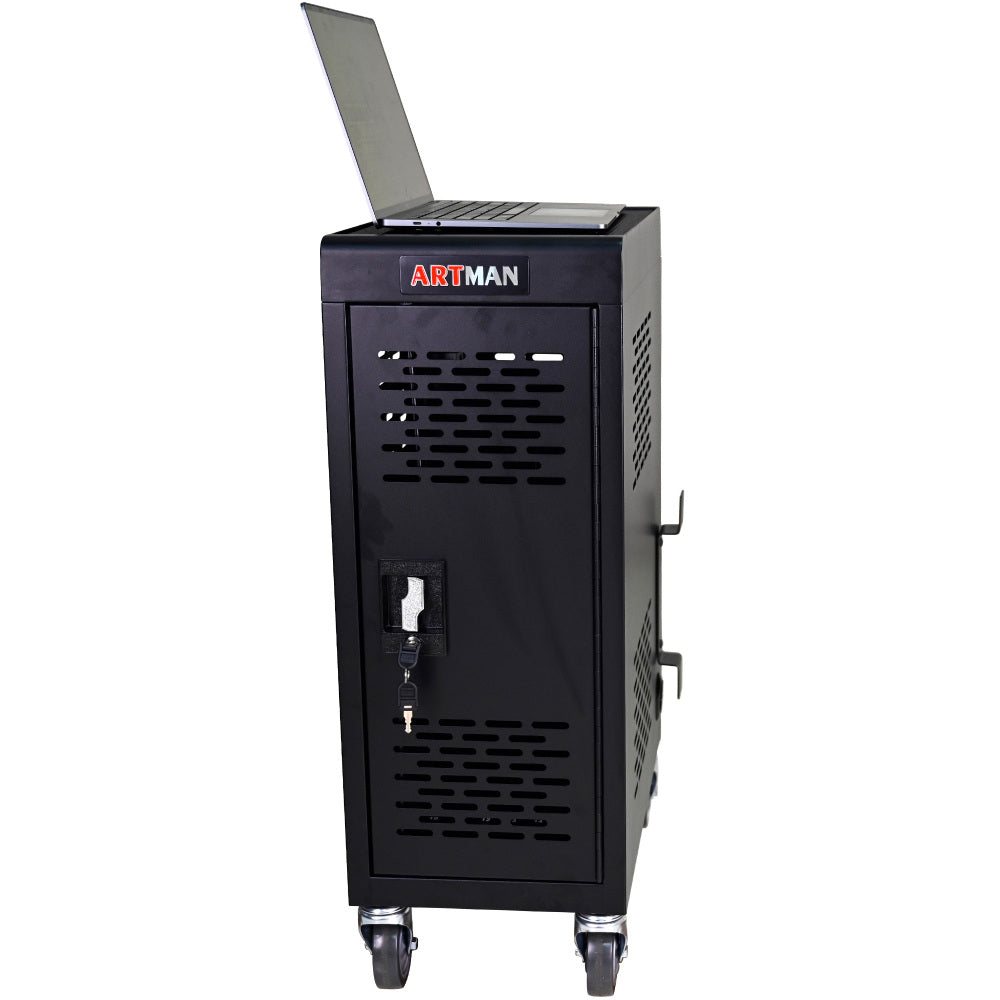 16-Compartment Removable Locking Charging Cabinet for Laptop, Chromebook-Black