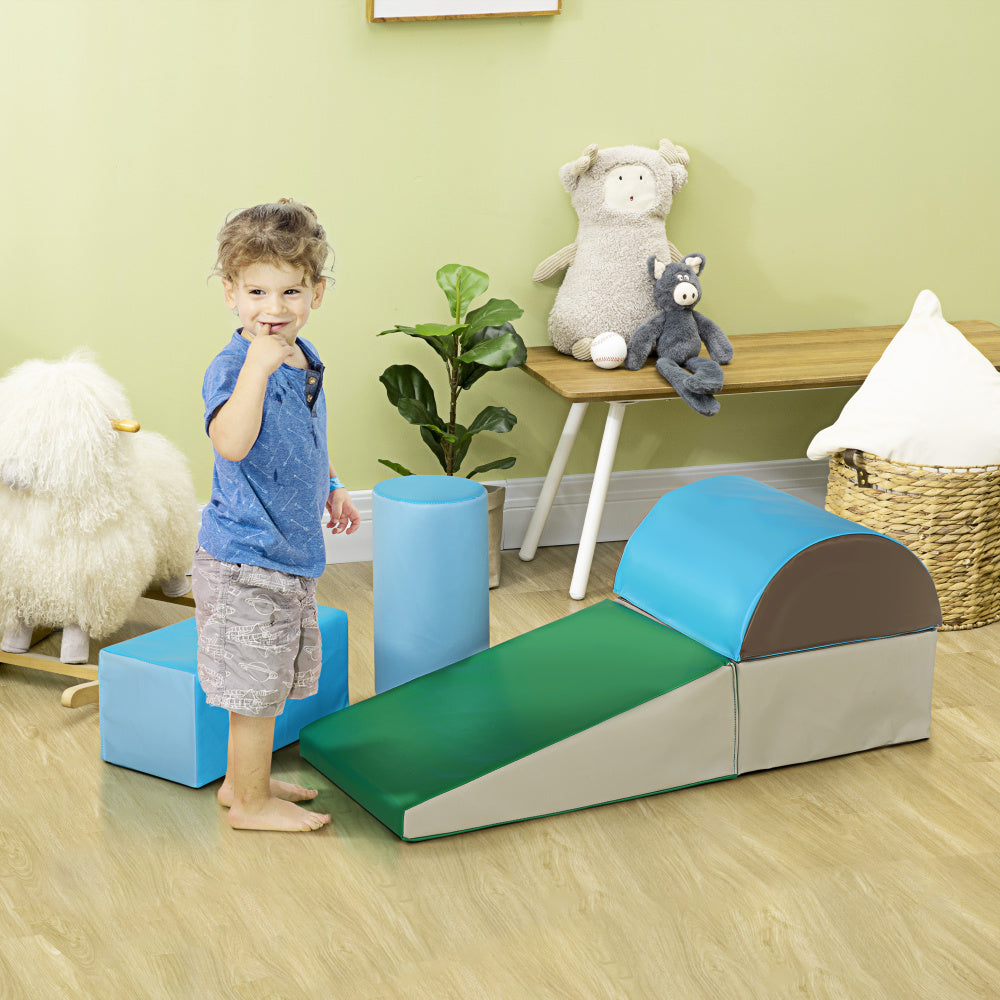 5 Piece Climb and Crawl Activity Play Set, Baby Soft Play Set, Foam Climbing Blocks for Toddlers, Kids Preschooler Indoor Play Equipment Multicolor