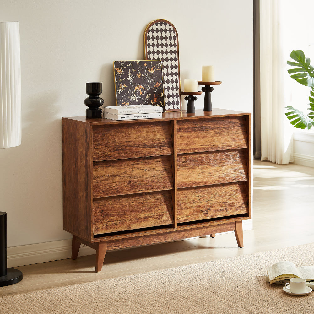 2 Set Nightstands Features Vintage-style and Bevel Design, Made of MDF, Mid Century Modern Nightstand, Night Stand for Bedroom