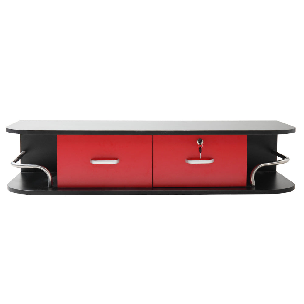 Wall Mounted Barber Station, Beauty Table with Locking Drawer, Beauty Spa Salon Styling Equipment, Black and White