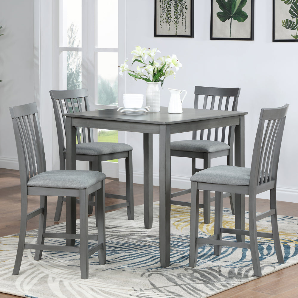 Wooden Dining Square Table, Kitchen Table for Small Space, 4 Person Counter Height Table, Gray,
ONLY THE TABLE