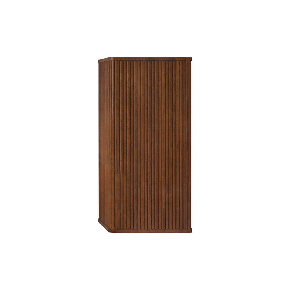 CC0414S305 Striped Walnut Bathroom Floating Side Cabinet, Wall-mounted Storage Cabinet for Small Spaces, Pre-assembled