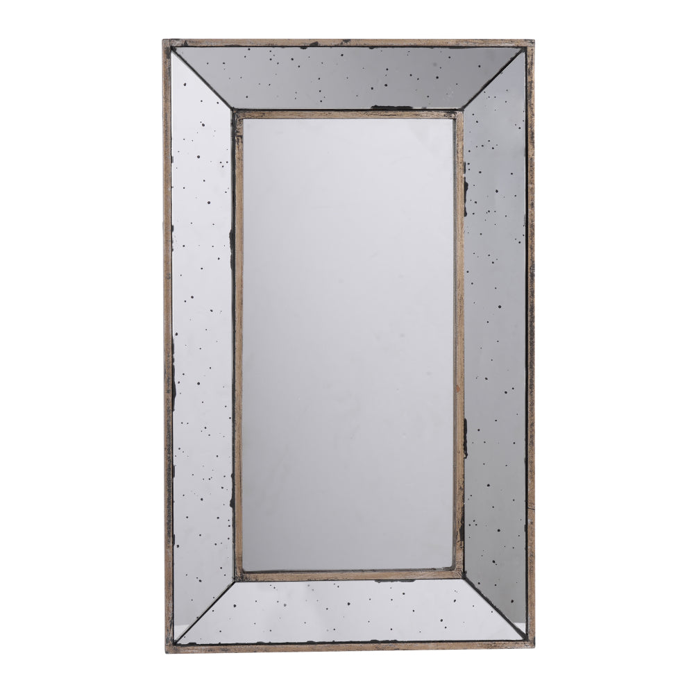 18" x 18" Distressed Silver Square Accent Mirror, Traditional Style Framed Wall Mirror for Living Room, Entryway, Office, Bedroom, Hallway