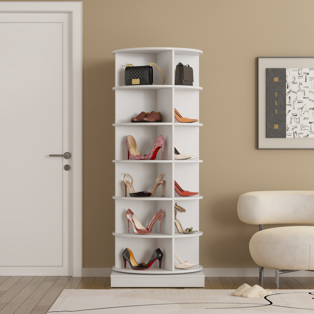 new 360 Rotating shoe cabinet 7 layers Holds Up to 28 Paris of Shoes