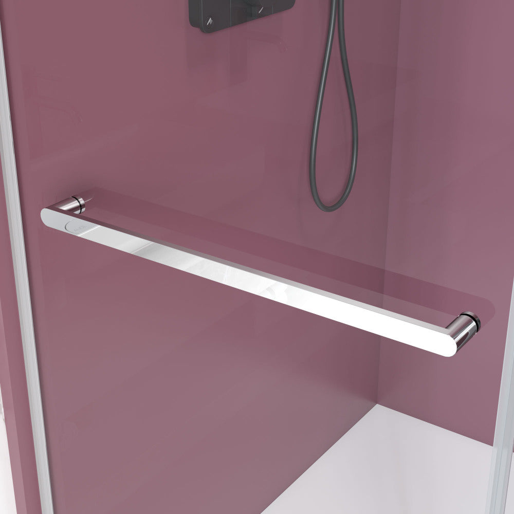 56'' - 60'' W x 76'' H Double Sliding Frameless Shower Door With 3/8 Inch (10mm) Clear Glass in Chrome