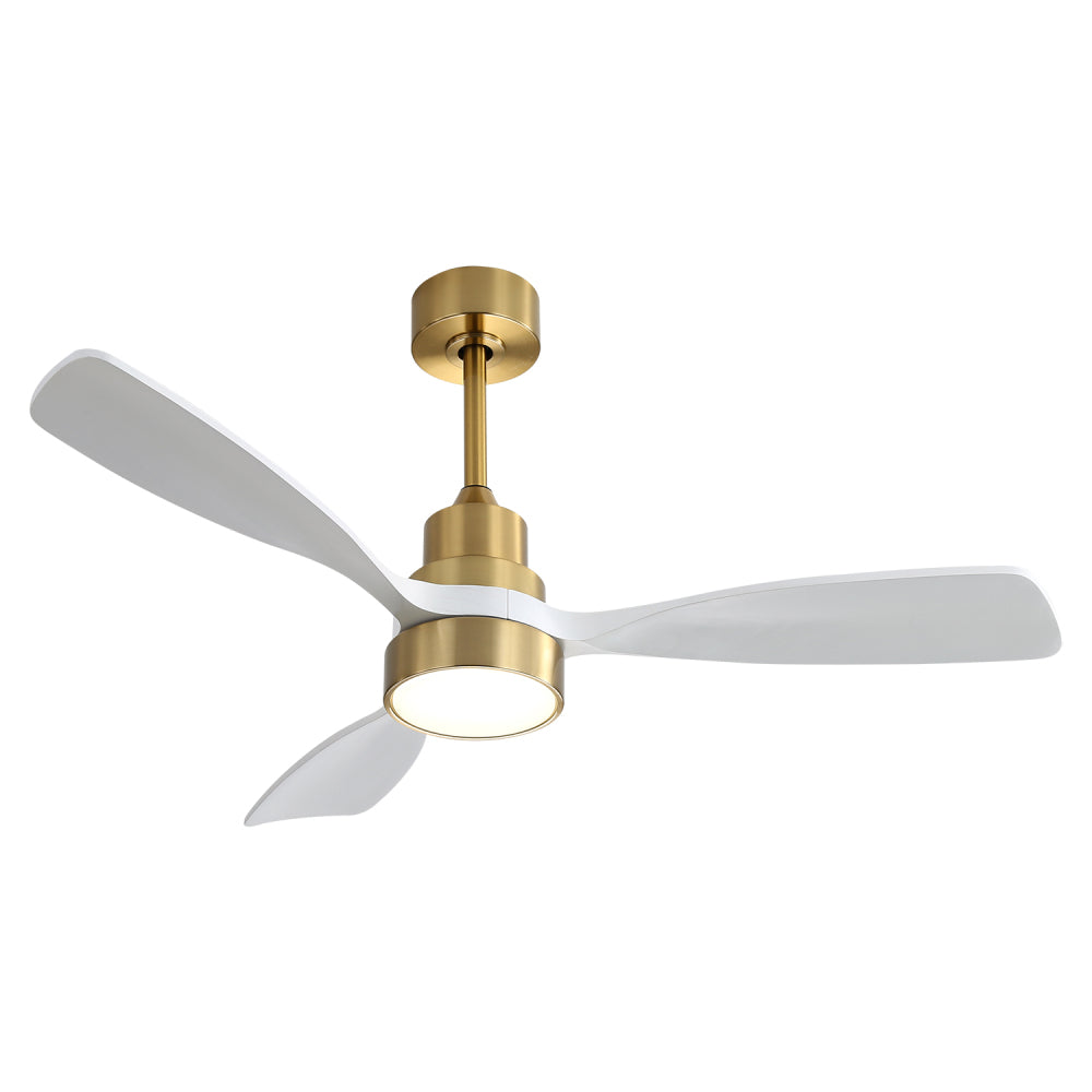 (Same as W882P195902) 48 Inch Wood Ceiling Fan With 3 Solid Wood Blades Remote Control Reversible DC Motor For Living Room
