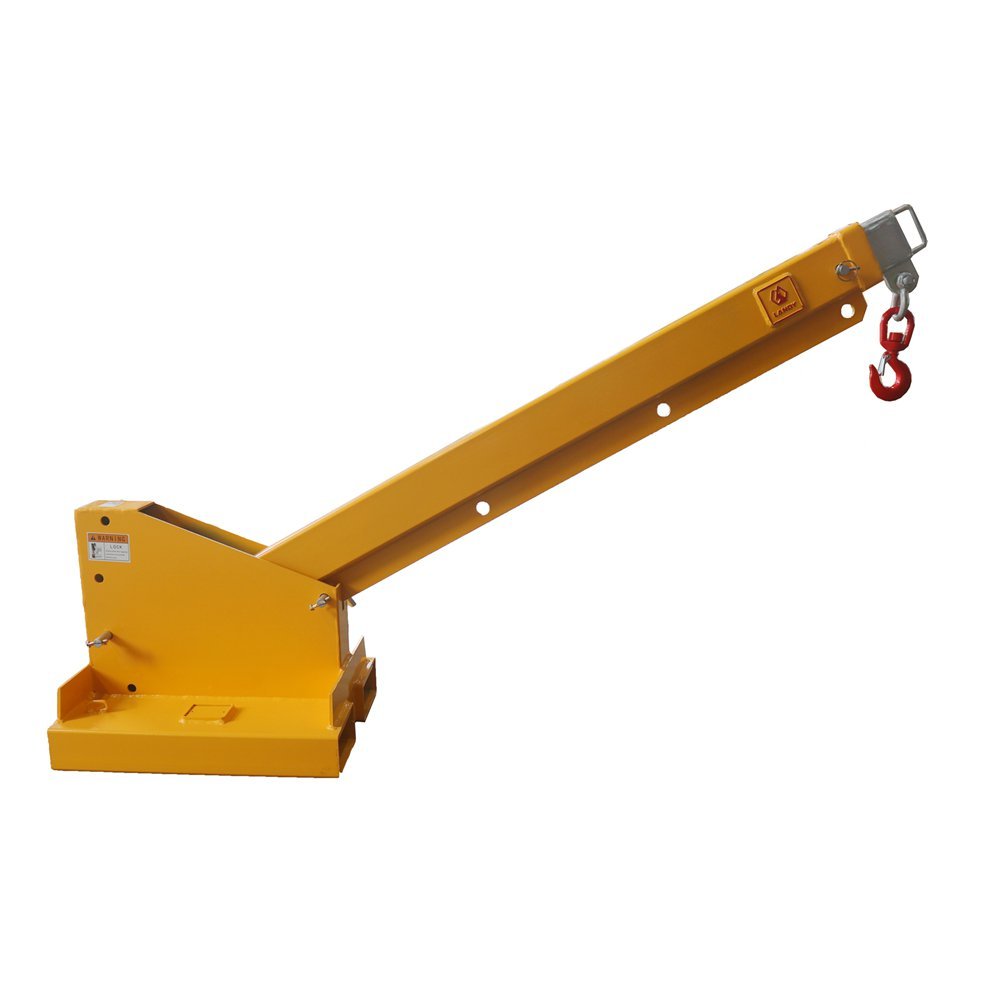 Fork Mounted Telescoping Crane Jib Boom, Forklift Jib Boom Crane, Adjustable Boom 67-110in, Forklift Mobile Crane, Forklift Boom Attachment Towing Handling Equipment