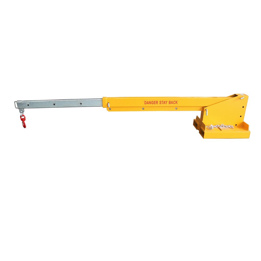 Fork Mounted Telescoping Crane Jib Boom, Forklift Jib Boom Crane, Adjustable Boom 67-110in, Forklift Mobile Crane, Forklift Boom Attachment Towing Handling Equipment