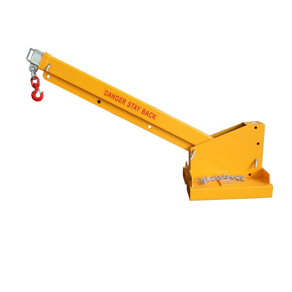 Fork Mounted Telescoping Crane Jib Boom, Forklift Jib Boom Crane, Adjustable Boom 67-110in, Forklift Mobile Crane, Forklift Boom Attachment Towing Handling Equipment