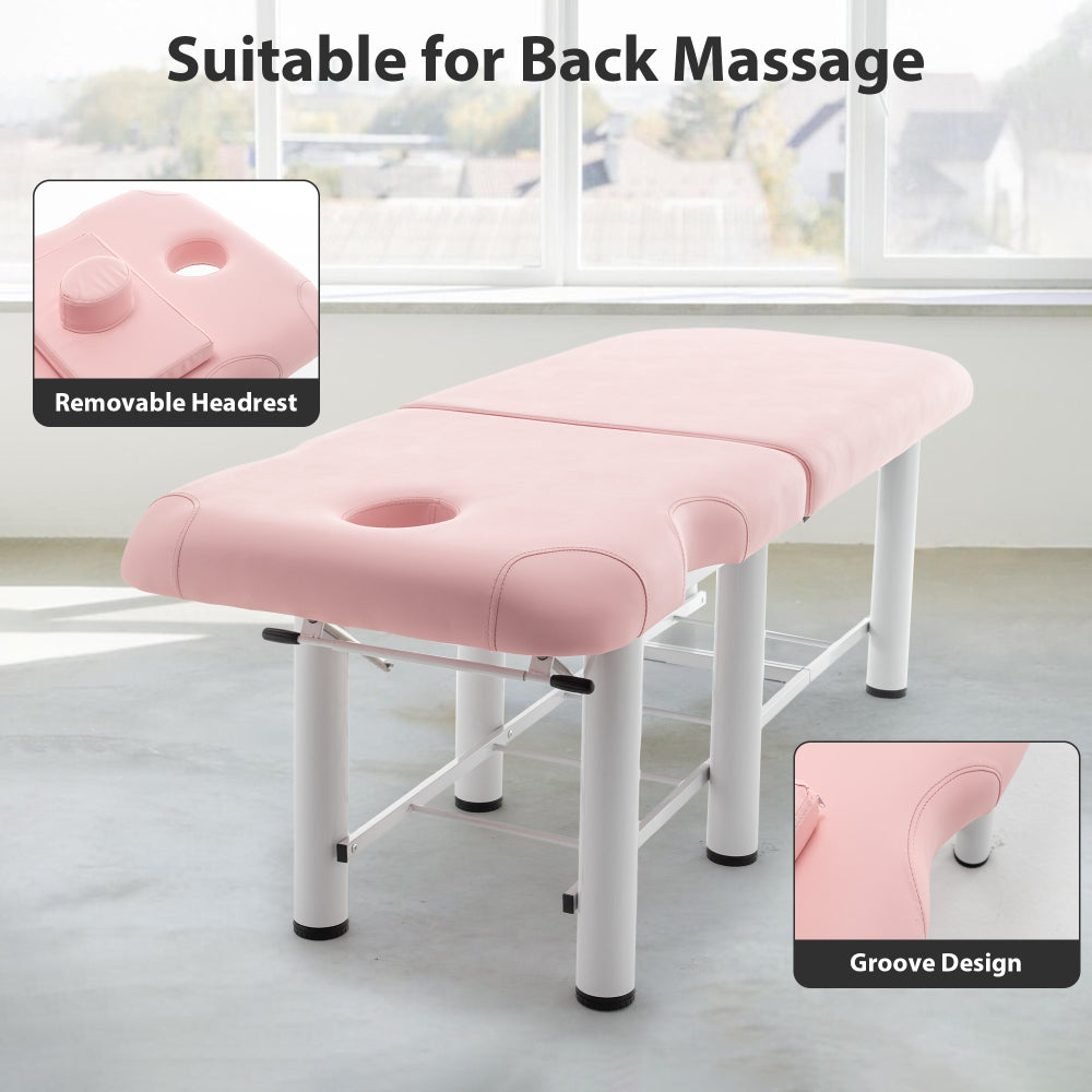 Professioanl Massage Table , Backrest Adjustable, Removable Headrest, Bottom Shelf Storage , Memory Foam Layer Salon Bed,White