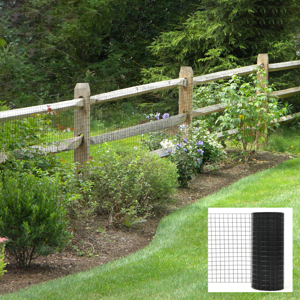 36inch x 50ft Black Vinyl Coated Hardware Cloth 2" X 3" 16Ga Welded Wire Mesh fence, PVC Coated Welded Chicken Wire Fencing, Metal Garden Plant Fencing, for Chicken Coop and Home Improvement