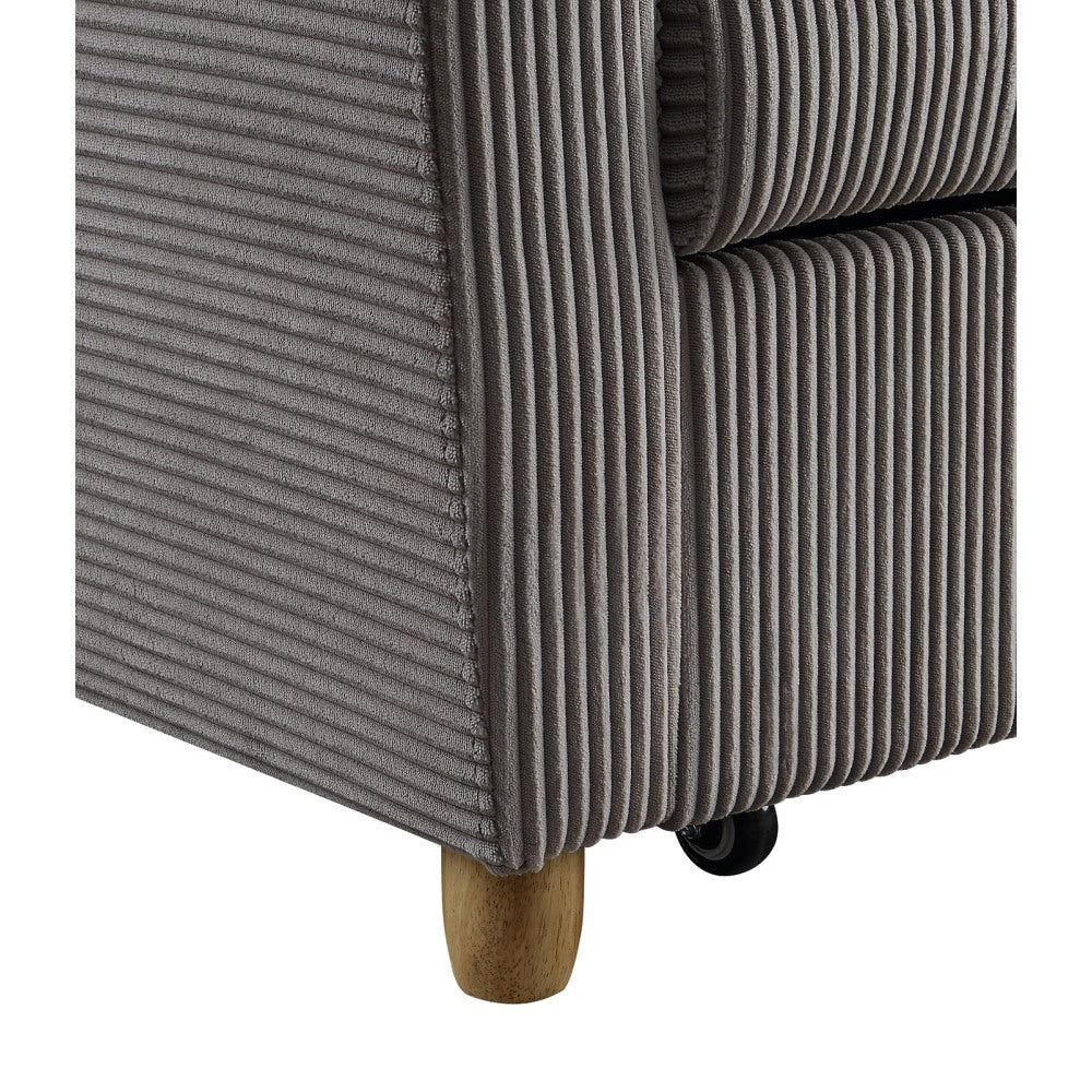 Justine 54" Brown Corduroy Convertible Sleeper Loveseat