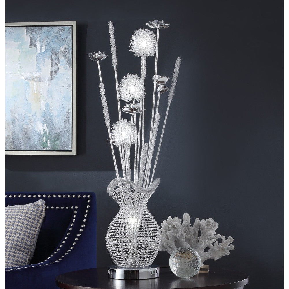Modern Design Table Lamp 1pc Sparkling Decorative Home Decor Designer Table Lamp, Water Dancing Light, Satin Night Light