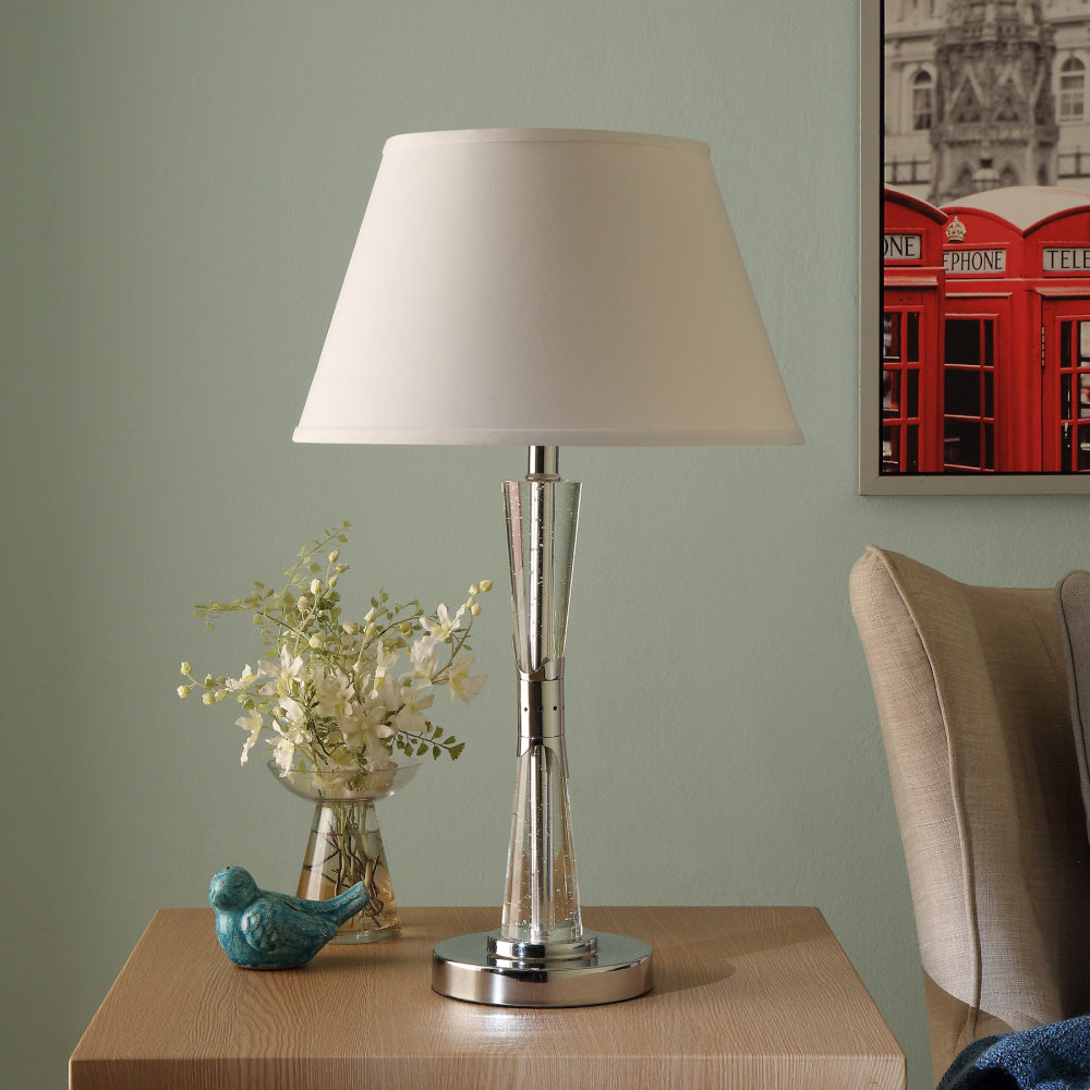 Modern Design Table Lamp 1pc Sparkling Decorative Home Decor Designer Table Lamp, Water Dancing Light, Satin Night Light