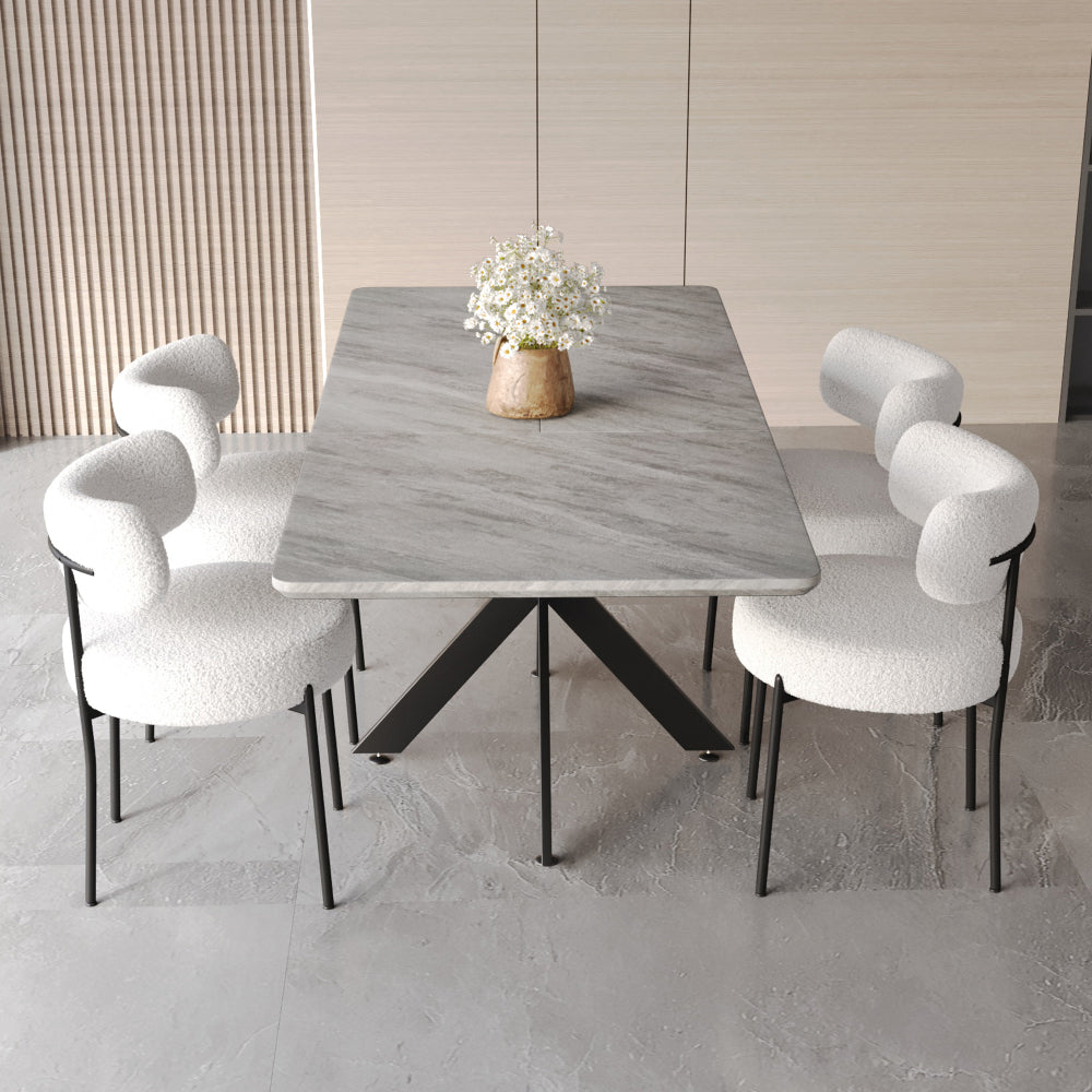 62.4" extendable 78.15" dining Table Set for 4-8 Person for Dining Room,Curved Backrest Round Upholstered Soft padded armless dining chair and Very large Dining Room Table Kitchen Table Chair Set