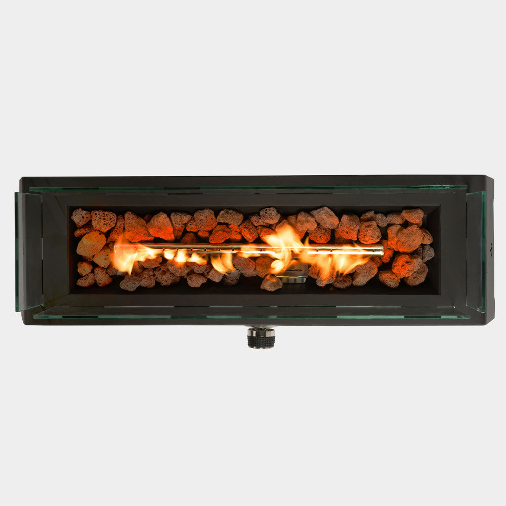 28" Propane Gas Fire Pits, 50000 BTU Rectangular Steel Fire Pit for  Outdoor living room Garden Balcony -Black