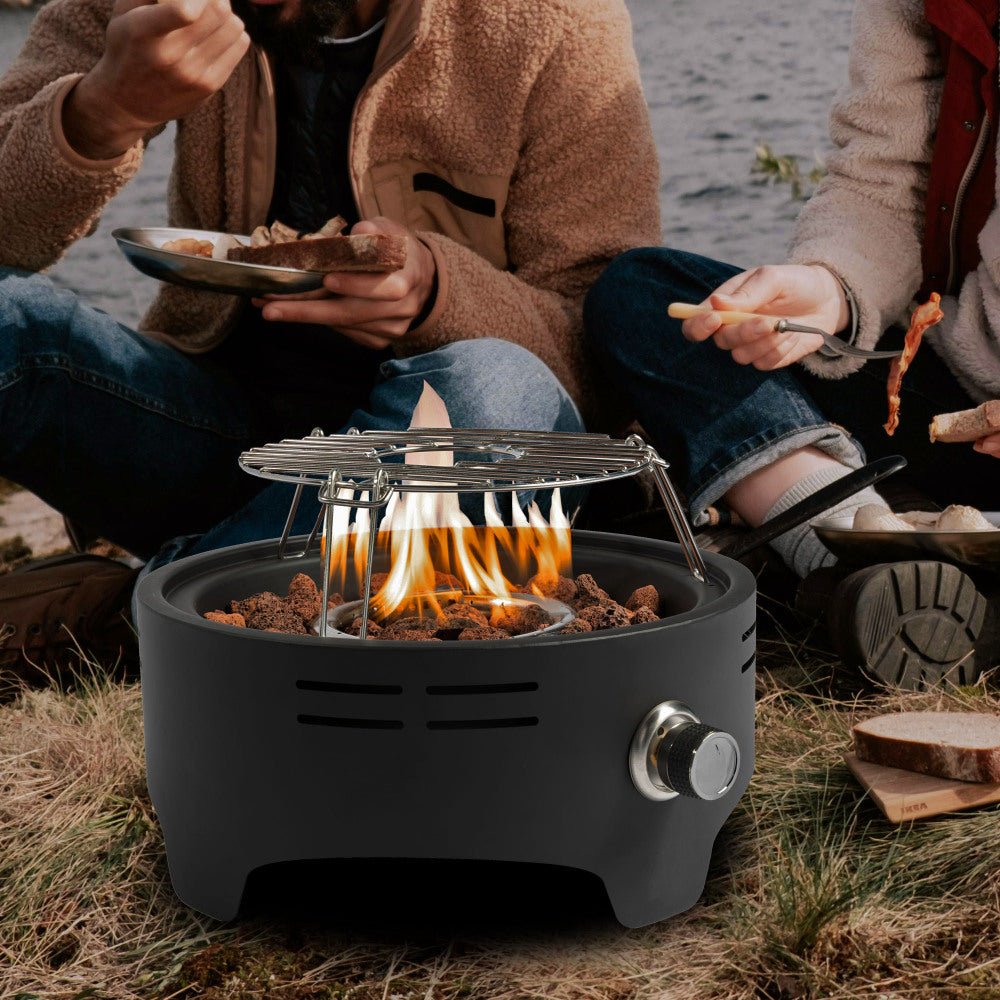 28" Propane Gas Fire Pits, 50000 BTU Rectangular Steel Fire Pit for  Outdoor living room Garden Balcony -Black