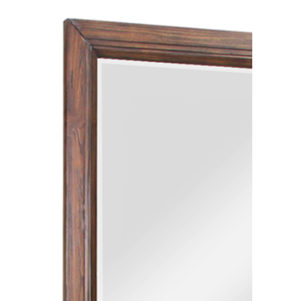 Landscape Mirror, No Assembly Required, Rustic Buckeye Finish