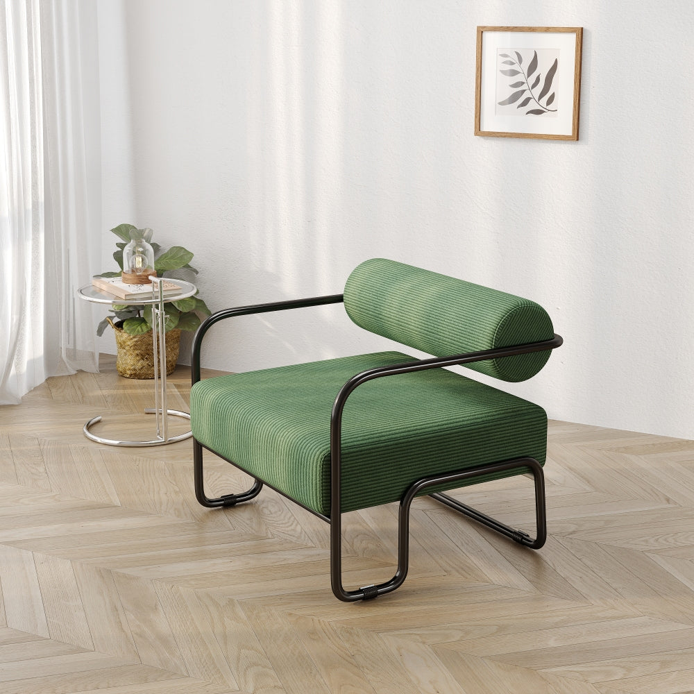 Living room iron sofa chair, lazy individual chair, balcony leisure chair (Color: Beige)