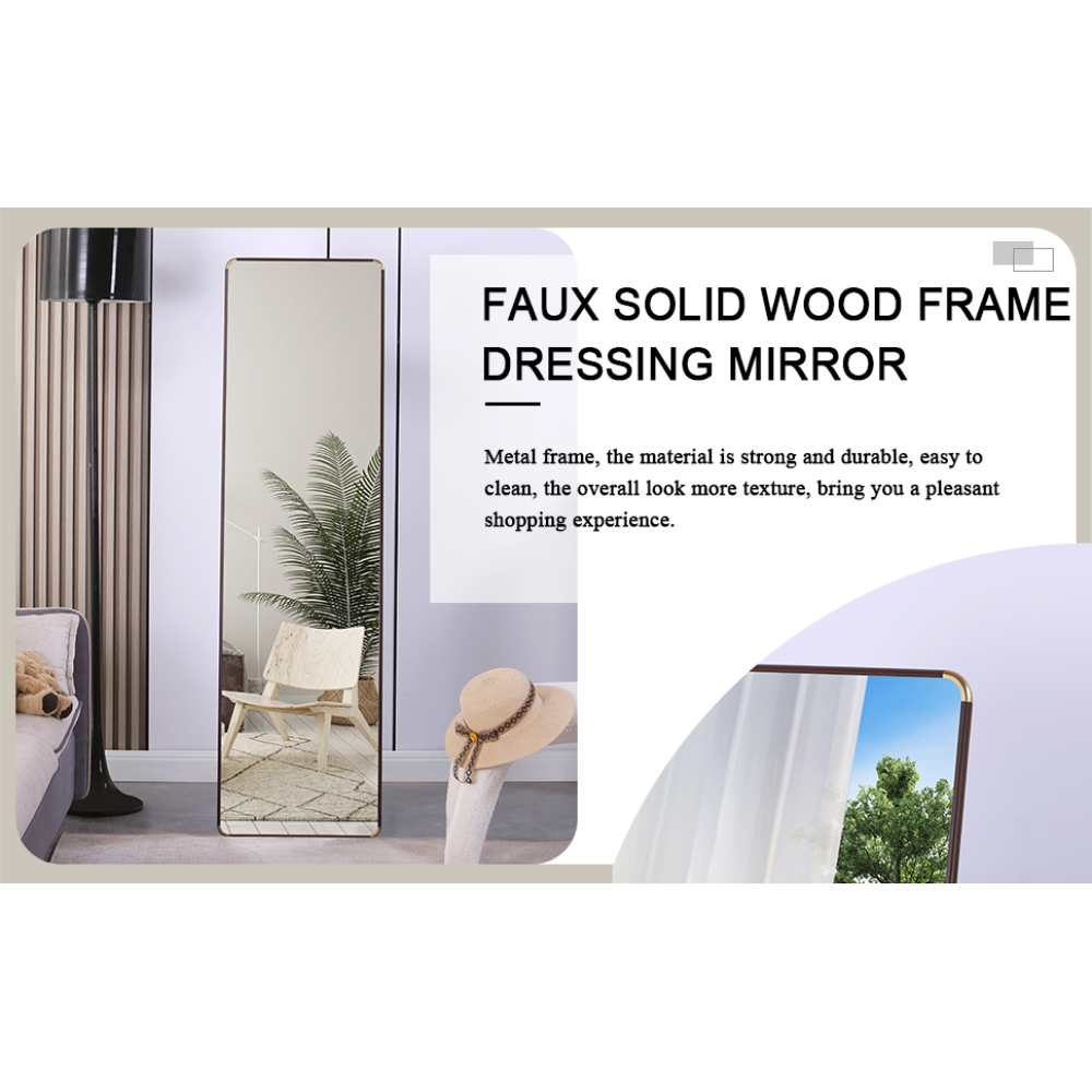 The 4th generation floor standing full-length mirror. wall mirror, bathroom makeup mirror, bedroom foyer, clothing store, wall mounted. 60 "* 16.5"
