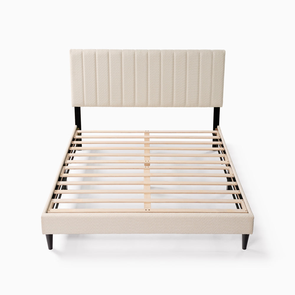 Normsman Dove Tufted Upholstered Platform Bed - Pearl White - Queen