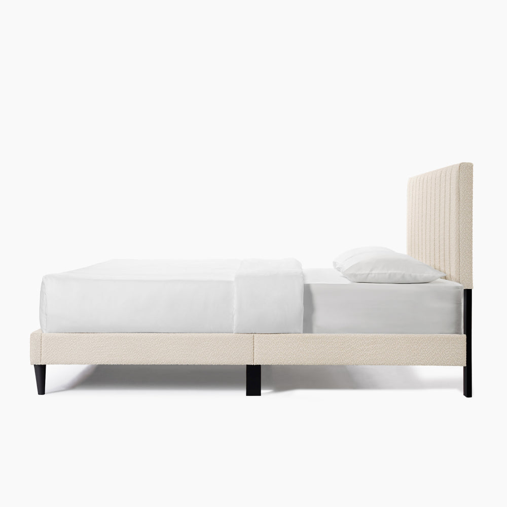 Normsman Dove Tufted Upholstered Platform Bed - Pearl White - Queen