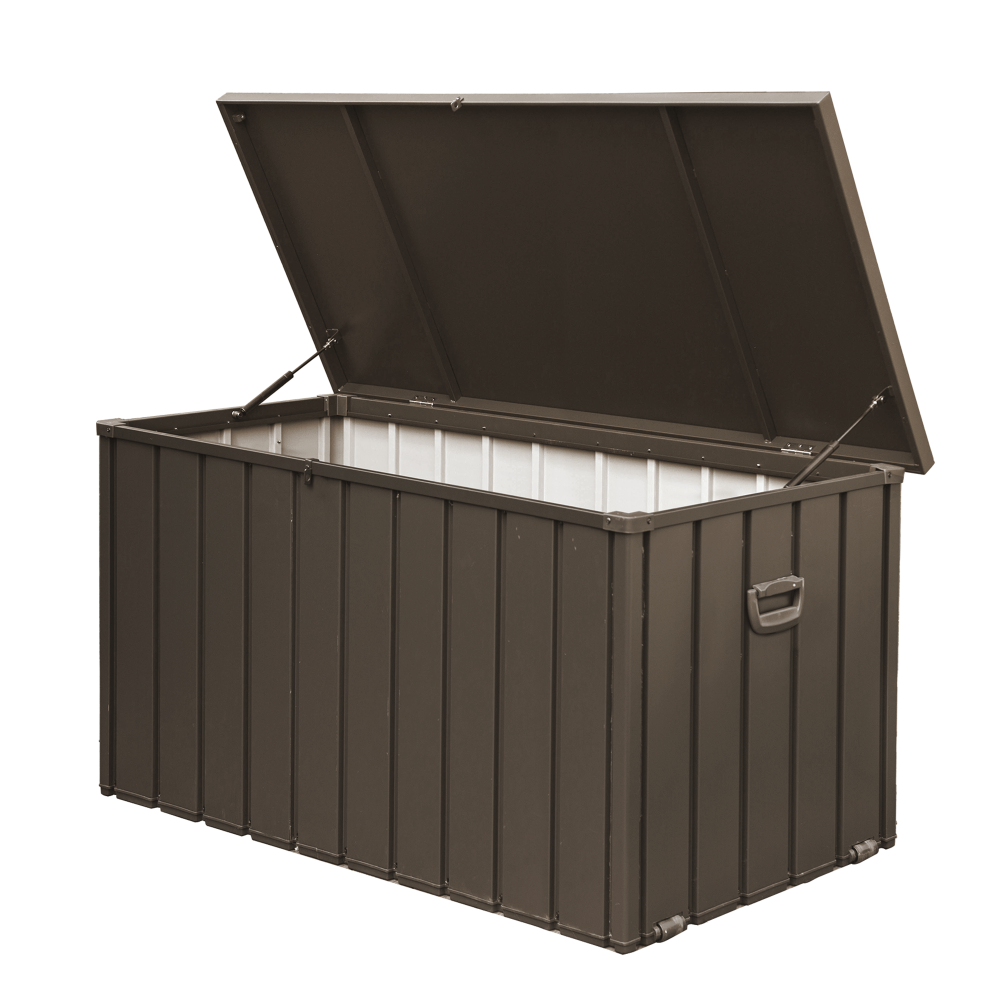 200 Gallon Outdoor Storage Deck Box Waterproof, Large Patio Storage Bin for Outside Cushions, Throw Pillows, Garden Tools, Lockable (Dark Gray)