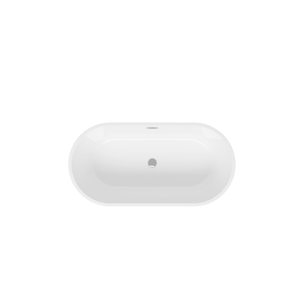 59" Acrylic Freestanding Bathtub, Modern & Contemporary Design Soaking Tub with Toe-tap Drain in Chrome and Classic Slotted Overflow, Glossy White, cUPC Certified, 02136