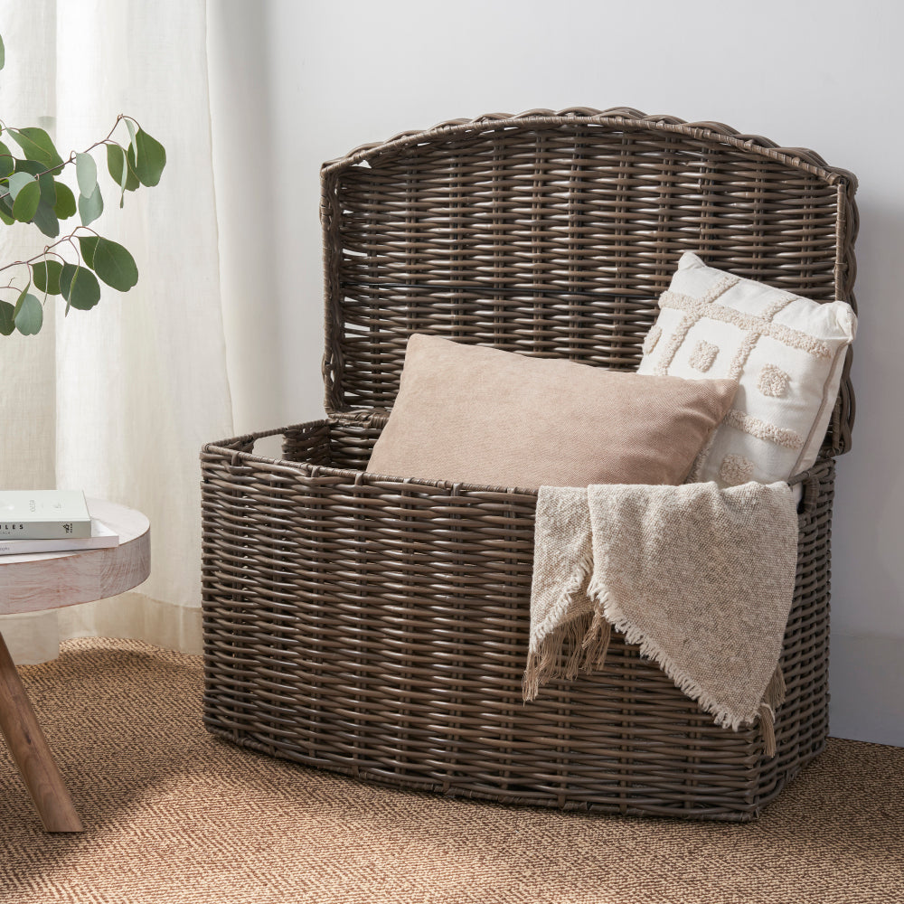Water Hyacinth Woven Round 11" Storage and Planter Basket