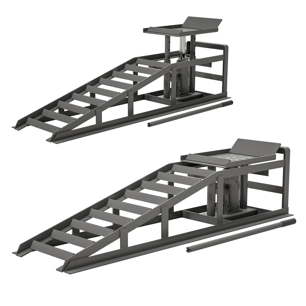 2 Pack Hydraulic Car Ramps 5T 11000lbs Low Profile Car Lift Service Ramps Truck Trailer Garage,Height Hydraulic Vehicle Ramps (Red)