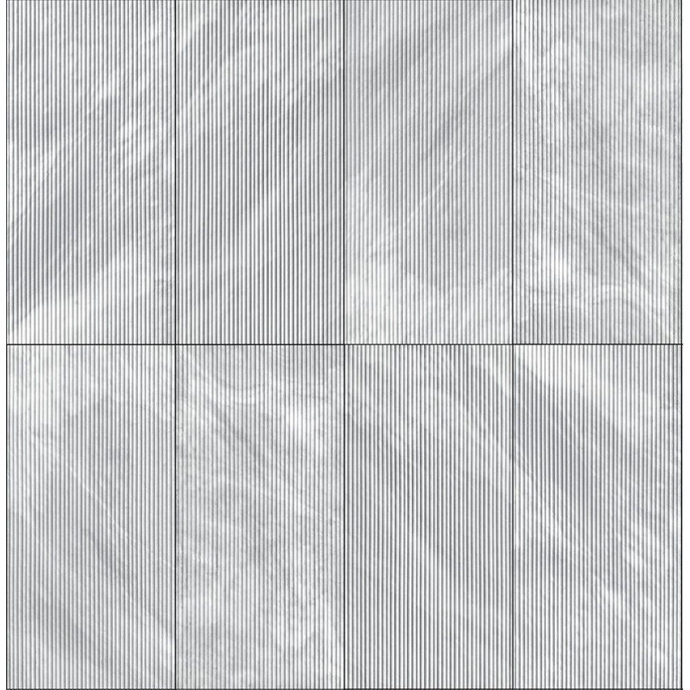 12*24 Carrara Marble, Gray marble, natural marble, for wall, OL textured finished, 3D fluted marble, natural stone, genuine marble, real marble, 1 box 4 pcs