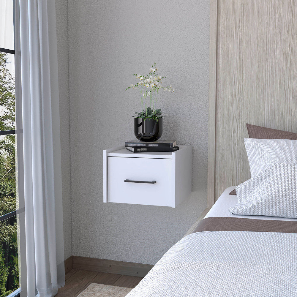 Black Wall-Mounted Floating Nightstand