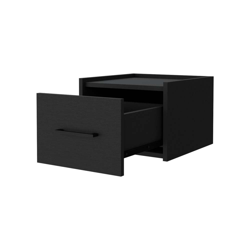 Black Wall-Mounted Floating Nightstand