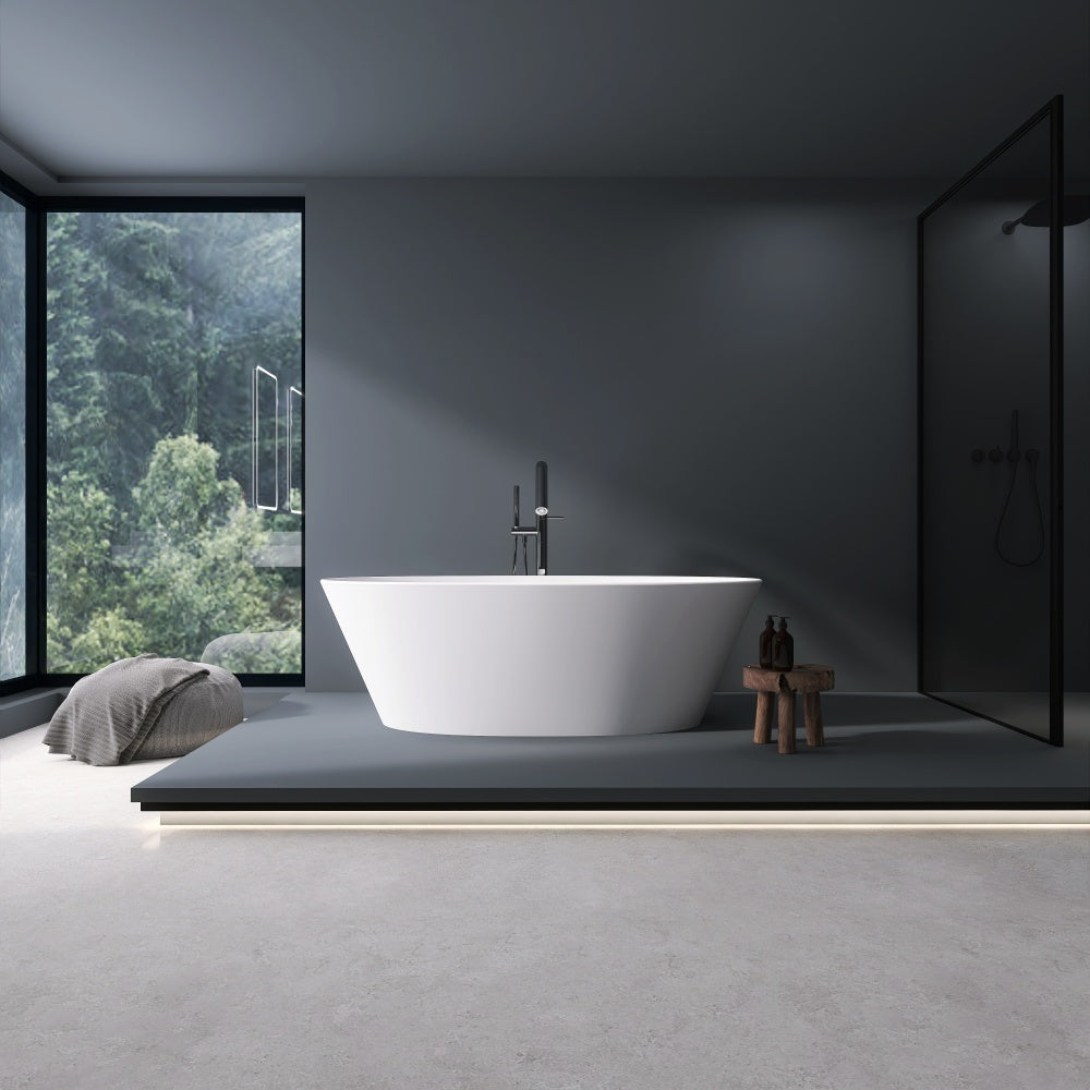 66.9 inch freestanding solid surface soaking bathtub for bathroom