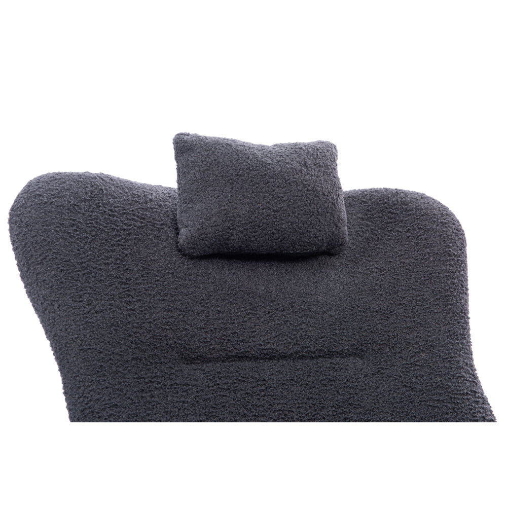 Teddy Upholstered Nursery Rocking Chair for Living Room Bedroom(DARK GREY Teddy)