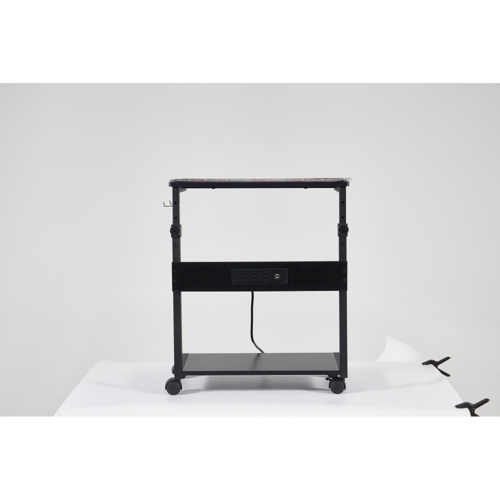 Height Adjustable Computer Tower Stand, 2-Tier ATX-Case CPU Holder Cart Under Desk Mobile PC Laptop Home Office Gaming Accessories w/Rolling Wheels