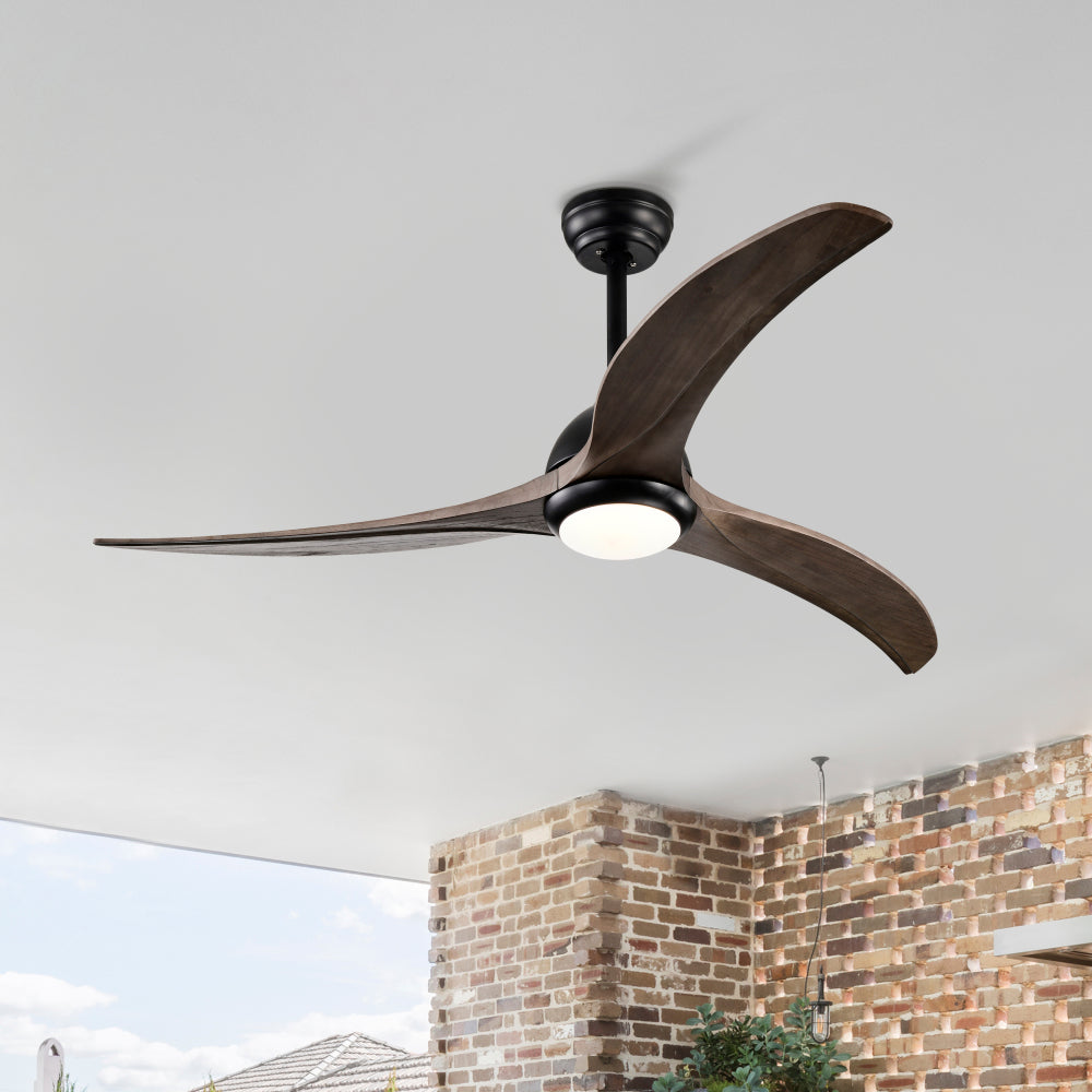 (Same SKU W1592P176977 )  52" Ceiling Fan, Indoor Outdoor Ceiling Fan With Light with Remote Control, Noiseless Reversible Motor, 6 Speed ,3 Color , for Patio Living Room, Bedroom, Office,Indoor