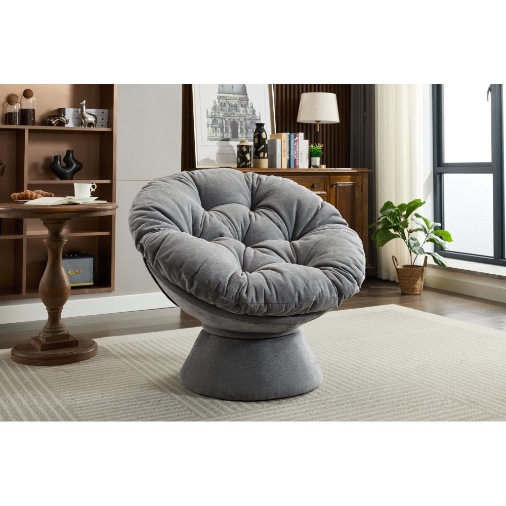 Oversized Swivel Accent Chair, 360 Swivel Barrel Chair, Papasan Chair for Living Room Bedroom